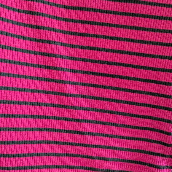 Express One Eleven Women's Faux Wrap Tank Top, Size Medium, Pink Black Striped - Picture 4 of 8